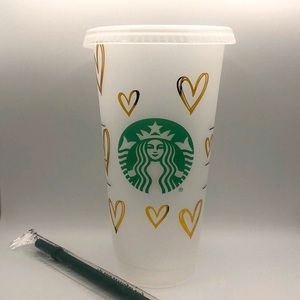 Starbucks Cold Cup Heart Personalized Heart Design ❤️  20 oz Venti